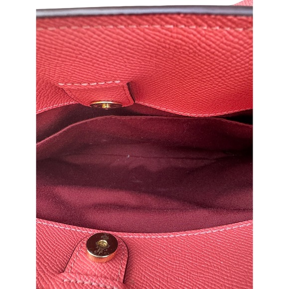 Coach Lillie Carryall Satchel Handbag Coral Pink‎ Leather Handle Crossbody Bag - Picture 7 of 13